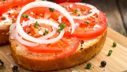 Tomato and Onion Bruschetta - A Fresh and Flavorful Appetizer.