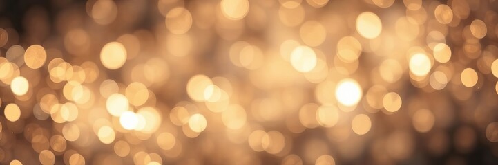 A beautiful bokeh effect with gold and yellow lights creates a festive and magical atmosphere perfect for a holiday background or celebration event.