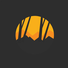 morning sun view logo vector template