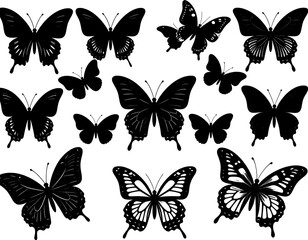 Butterfly Silhouettes - A Collection of Delicate Winged Designs.