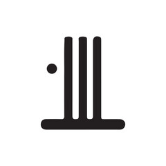 Cricket stumps silhouette. This image shows a black silhouette of cricket stumps, also known as wickets, used in the sport of cricket on the pitch&mdash;vector clipart illustration design.