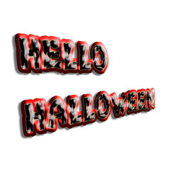 Spooky Red and Black "Hello Halloween" Text Overlay