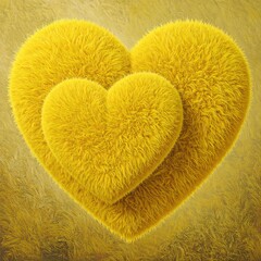Fluffy yellow hearts