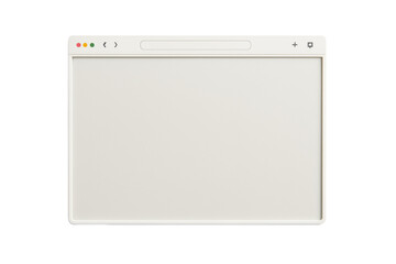 Blank web browser window layout isolated on white background, minimal graphic style, concept of clean interface template, Ai generative