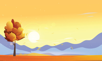 vector illustration of an autumn landscape