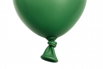 Green balloon with a tied knot at the bottom, symbolizing festive occasions like parties, birthdays, and happiness
