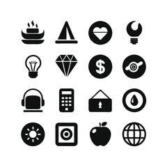 Black filled icons set | Premium AI-generated vector