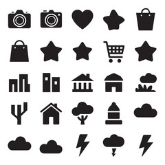 Black Silhouette Icon Pack with Essential