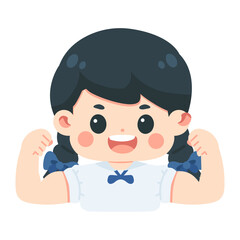 Cartoon Girl Flexing Biceps student