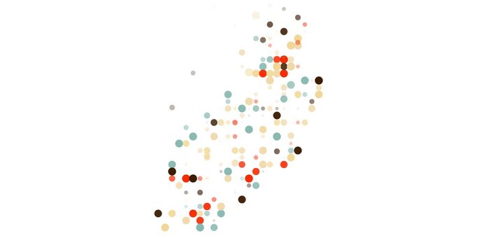 Generative Flow of Circles Over Manx Map