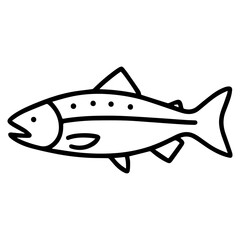salmon icon or logo symbol line vector illustration 