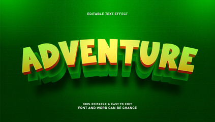Adventure text effect with editable 3d shadow font style