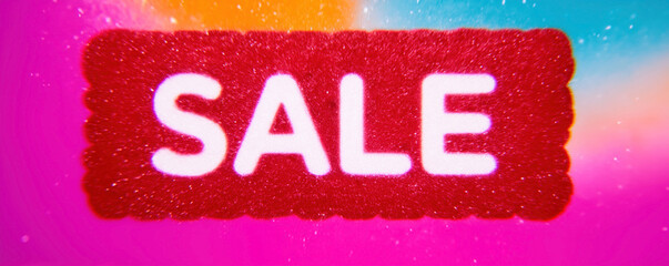 Bright and bold sale sign captures attention for shopping event in vibrant colors