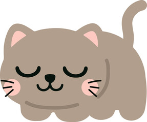 Obraz premium Illustration of a Sleeping Cartoon Cat