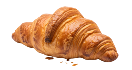 Freshly Baked Croissant Isolated on White Background