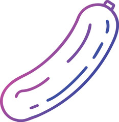 Fototapeta premium Gradient outline of a cucumber