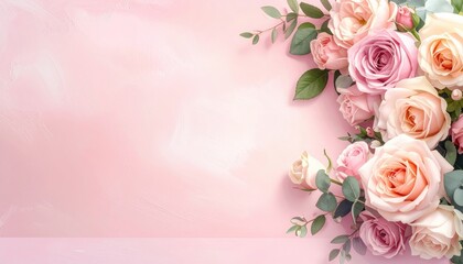 Elegant Pink Roses on Soft Background