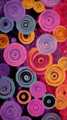 Vibrant Swirling Circles Abstract Background bright