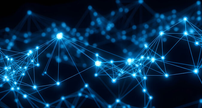 Abstract Blue Digital Network Connection Background