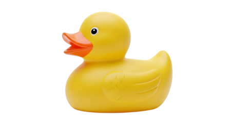 Yellow Rubber Duck Toy Isolated on White Background