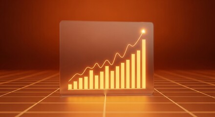 Dynamic growth chart with upward trend and arrow signifies success