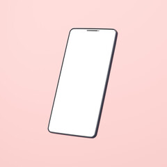 3D素材_スマートフォン_ブラック_ピンク