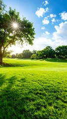 Sunny parkland landscape