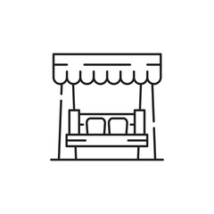 Outdoor swing chair icon, furniture Symbol Outline icon Transparent background Editable Stroke