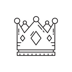 Crown icon, Champion thin line and pixel Symbol Outline icon Editable Stroke