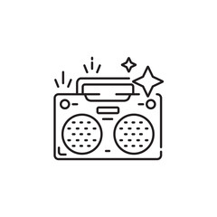 boombox icon, players Symbol Outline icon Transparent background Editable Stroke