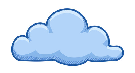 Cartoon Fluffy Blue Cloud Illustration
