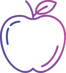 Gradient outline of an apple