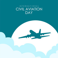 vector international civil aviation day poster template