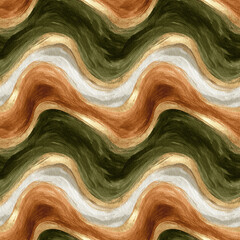 Abstract Wavy Lines in Earthy Tones. Seamless File.