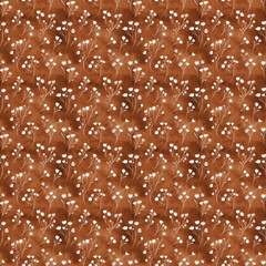 Charming Floral Design on Soft Brown Canvas