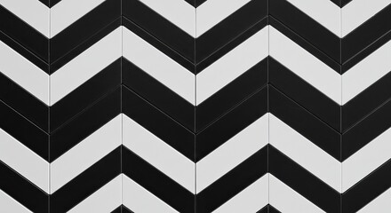 Bold Chevron Pattern: Modern Black and White Zigzag Design for Interiors