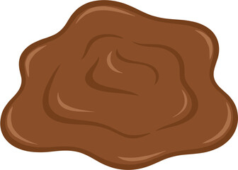 Obraz premium Simple Cartoon Brown Chocolate Splash or Mud Blob Graphic Element