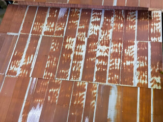 Old steel roof zinc surface that has rust