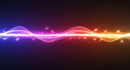 Vibrant light waves with energy flowing across dark background for inspiration
