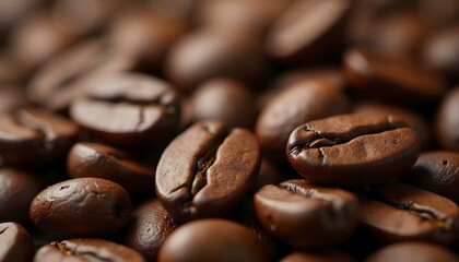 Naklejka premium Coffee Bean Macro Realistic Background
