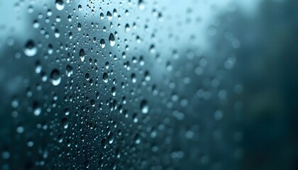 Raindrops on Glass Macro Background