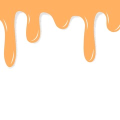 melted orange liquid illustration on white background