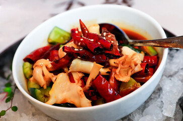 salad with vegetables and meat