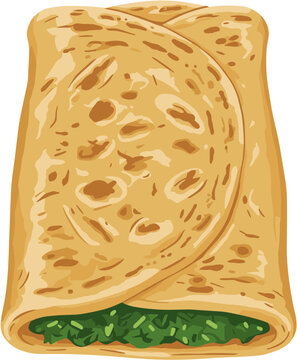 golden wrap with green filling clip art preview