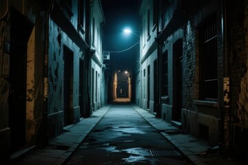 Unknown Night Alley Scene