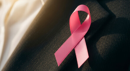 Pink Ribbon Symbol For Breast Cancer Awareness Support And Hope