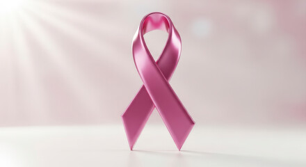 Pink Ribbon Awareness Symbol for Breast Cancer Support and Hope