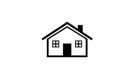 Simple house icon isolated on white background representing home and family