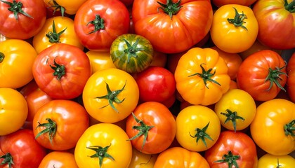Pile of colorful tomatoes