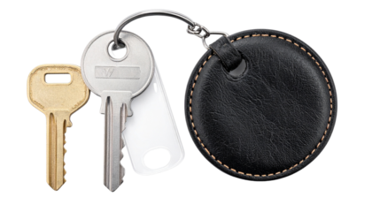  Metal House Key with Keychain Duo, isolated on transparent background